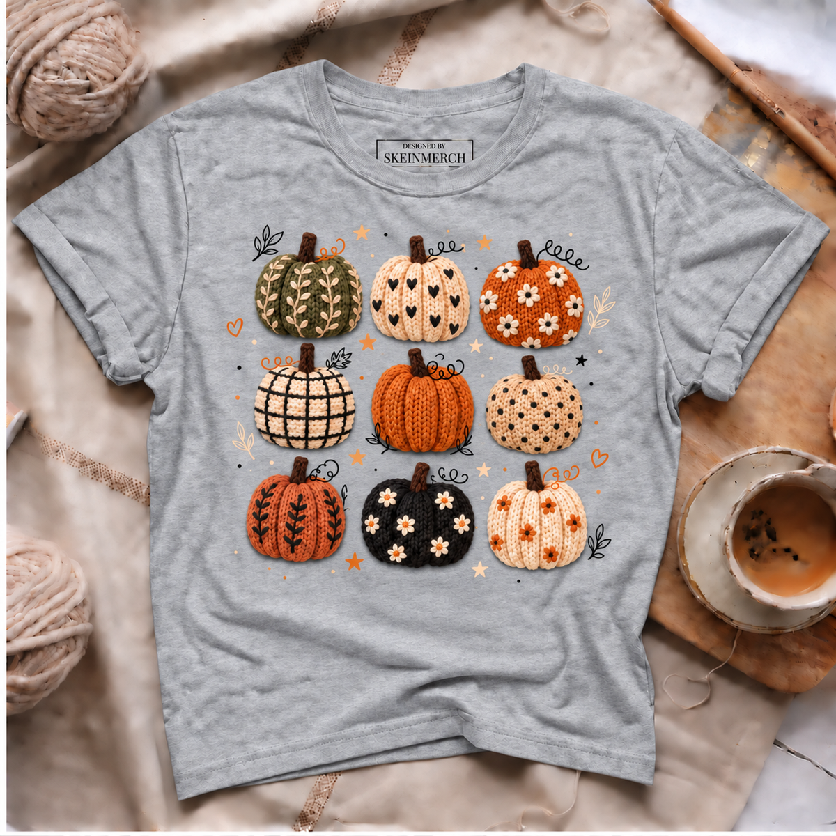 Knitted Pumpkin Patch T-Shirt