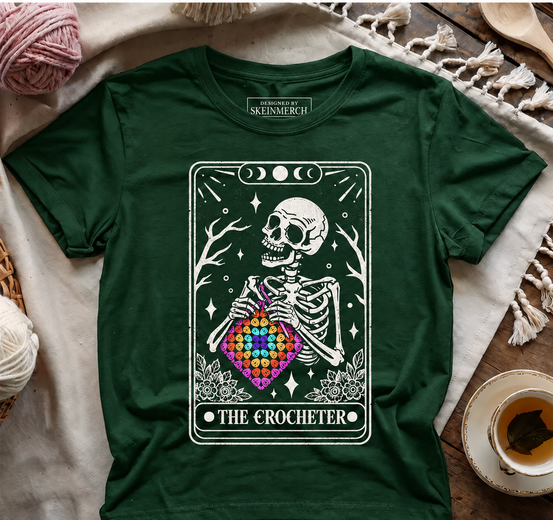 Skeleton Crocheter Tarot T-shirt