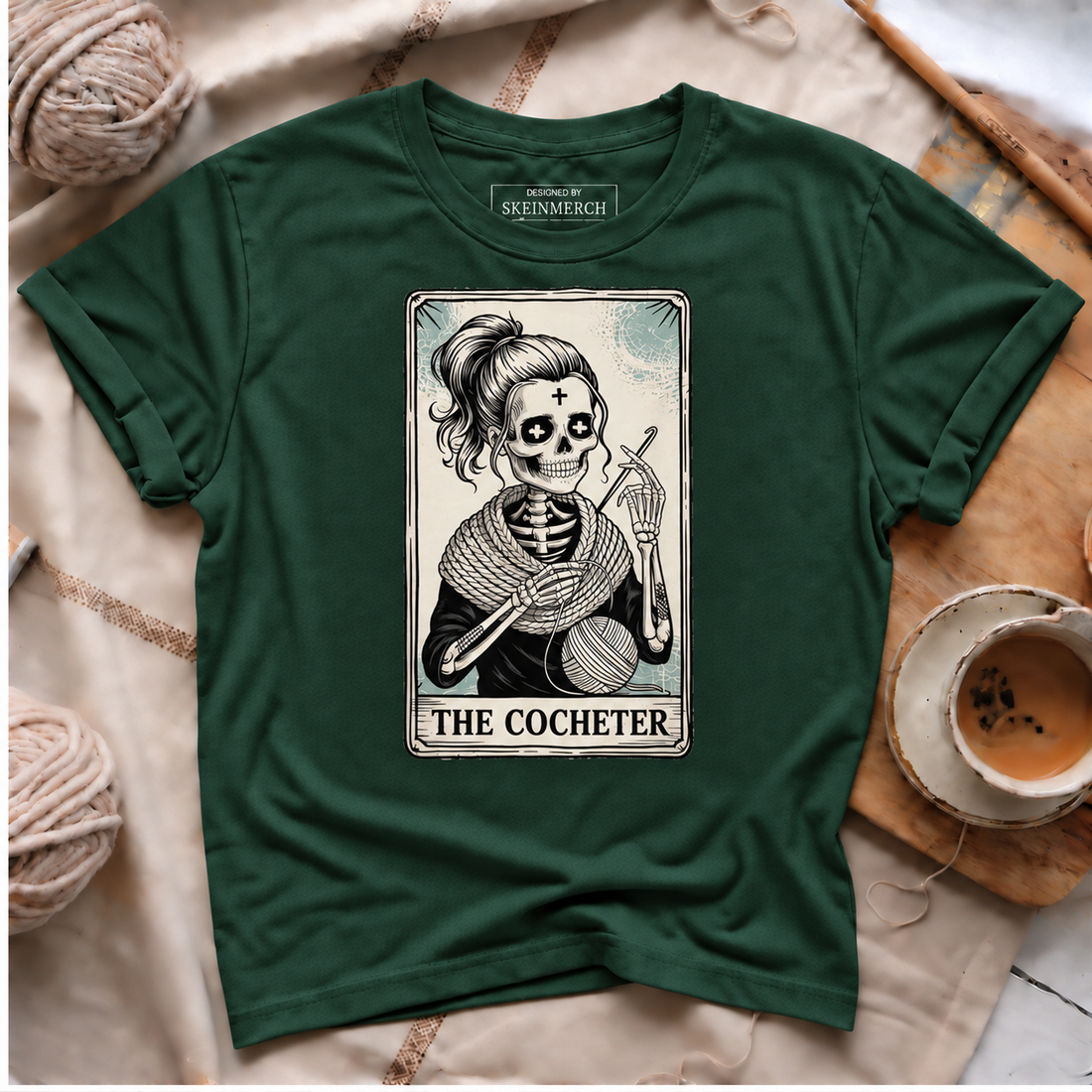 The Crocheter Tarot Card Funny Yarn Design T-Shirt