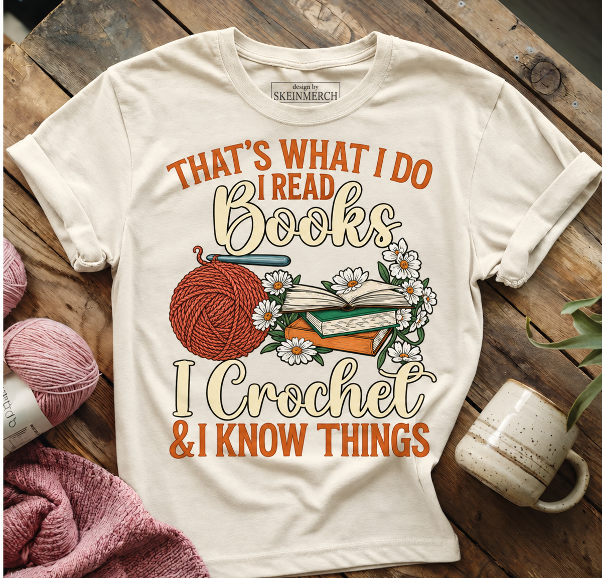 Crocheting Reading Books Crocheter Crochet T-Shirt Comfort Colors