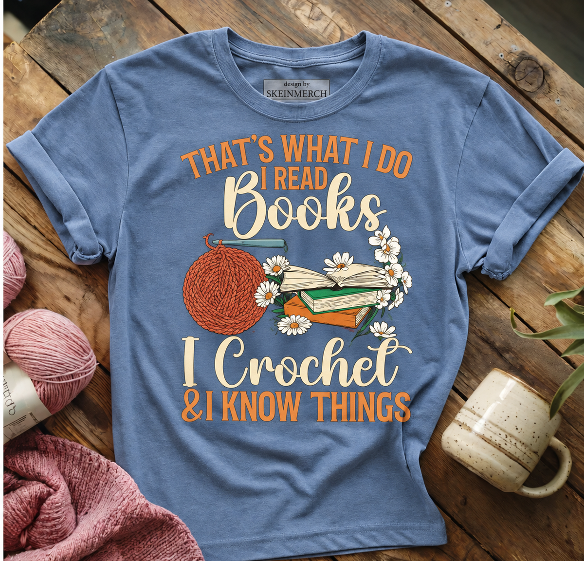 Crocheting Reading Books Crocheter Crochet T-Shirt Comfort Colors