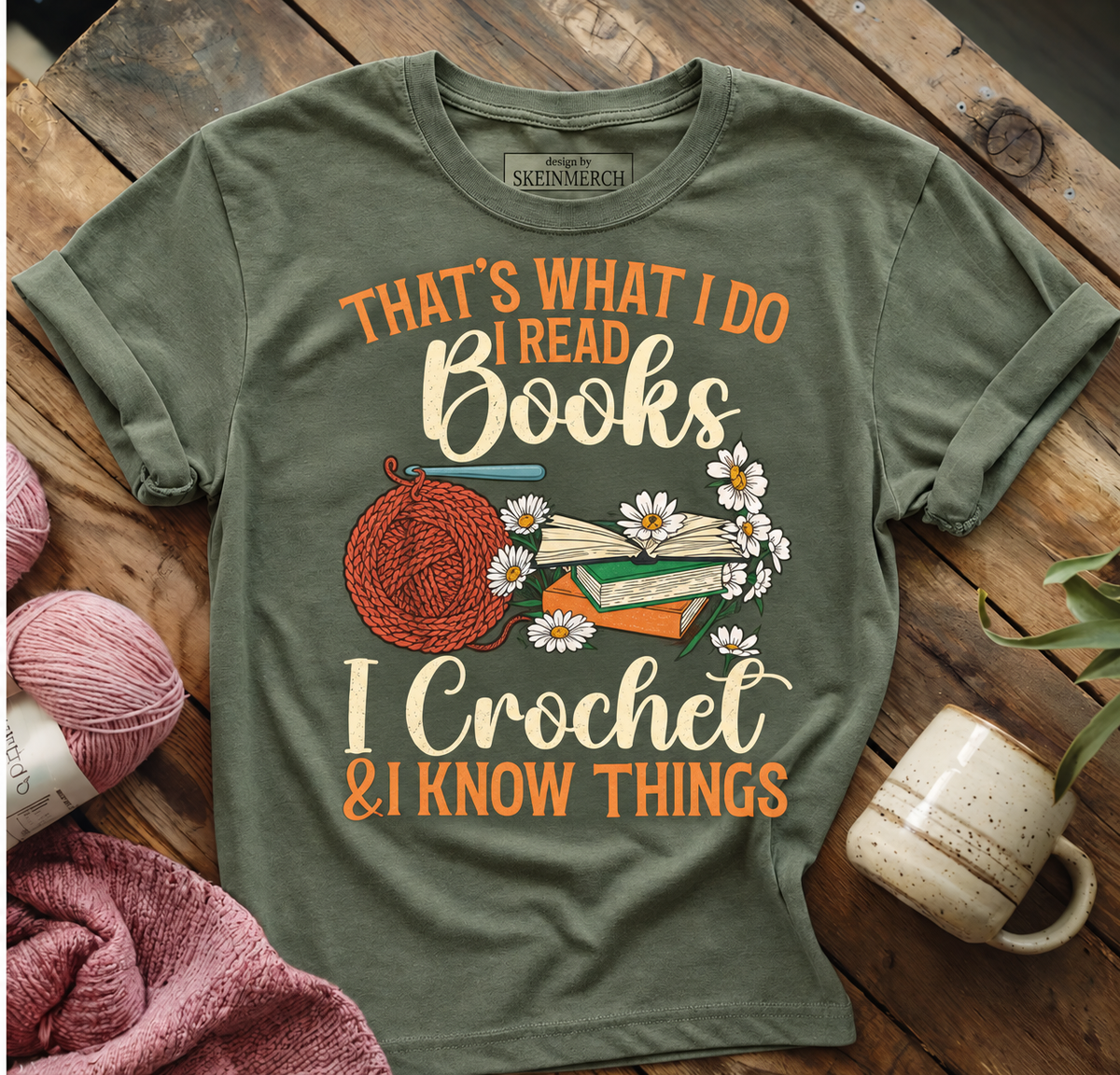 Crocheting Reading Books Crocheter Crochet T-Shirt Comfort Colors
