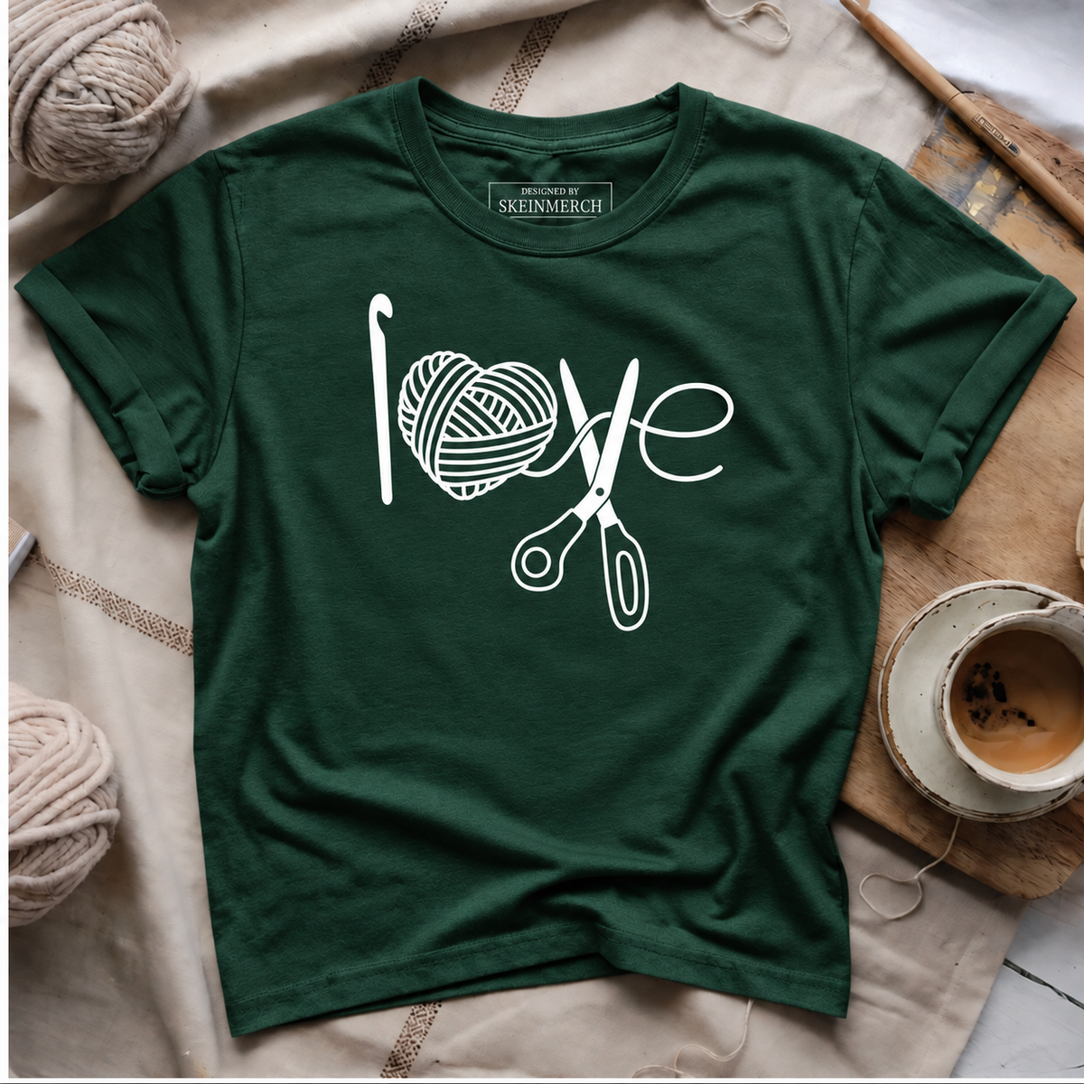 Crochet Love Crochet Heart Yarn Knitting I Love Crochet T-Shirt