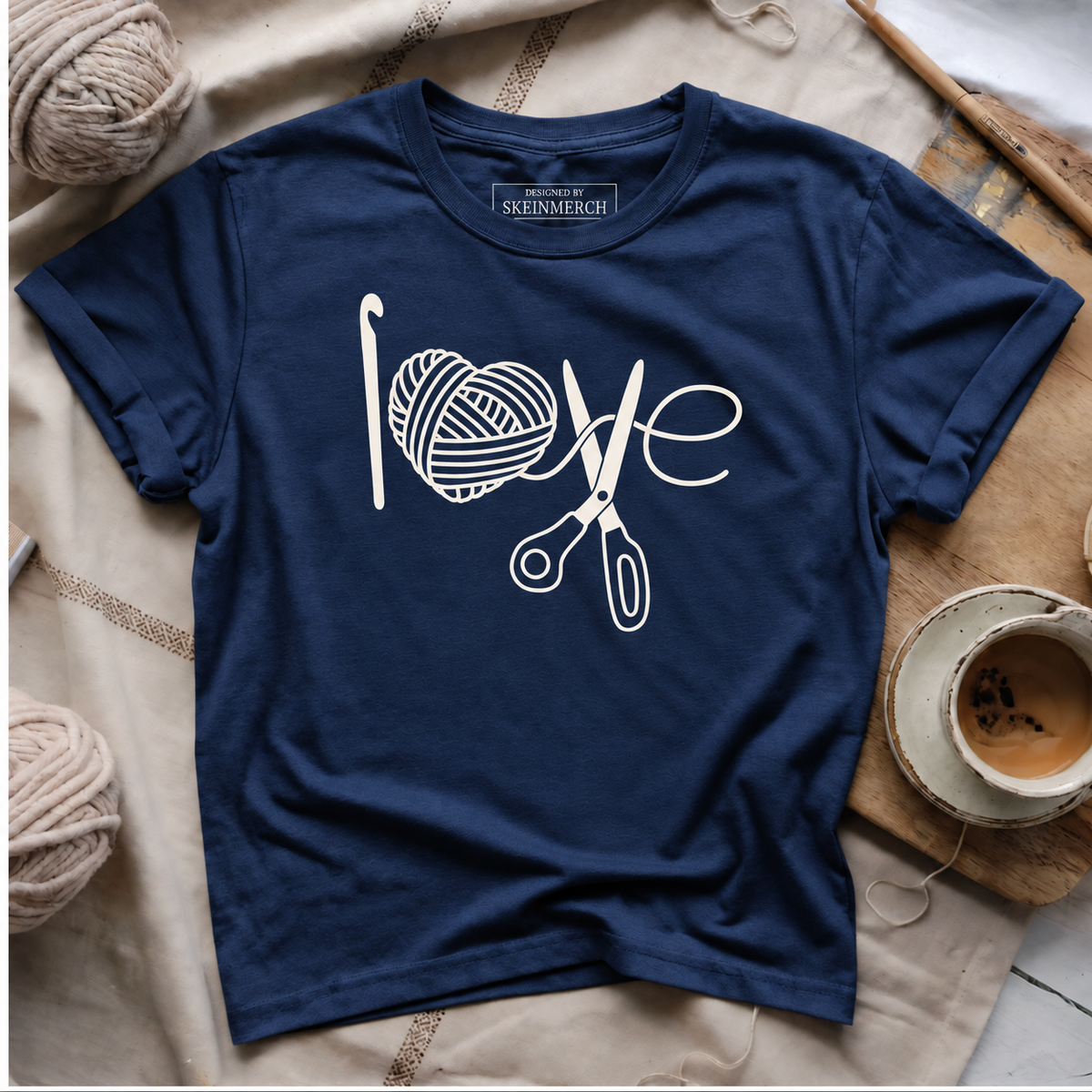 Crochet Love Crochet Heart Yarn Knitting I Love Crochet T-Shirt
