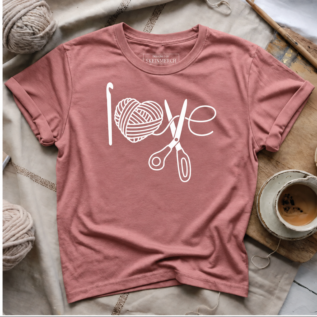 Crochet Love Crochet Heart Yarn Knitting I Love Crochet T-Shirt
