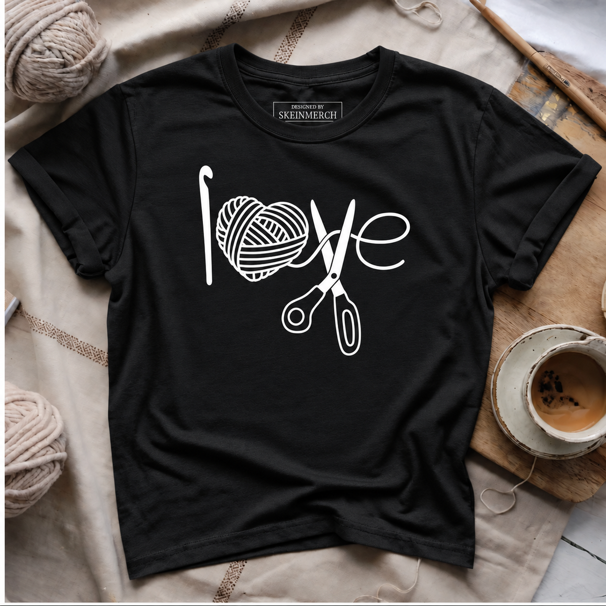 Crochet Love Crochet Heart Yarn Knitting I Love Crochet T-Shirt