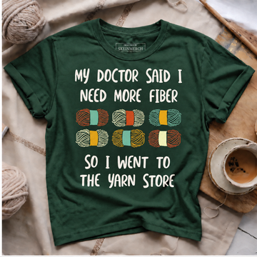 Funny Fiber Knitting Joke Yarn Crochet T-Shirt
