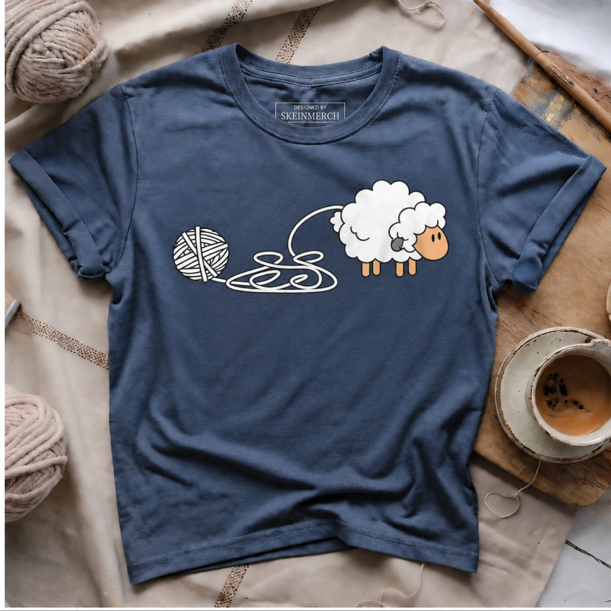 Knitting Crocheting Sheep Knitter Yarn Needle T-Shirt