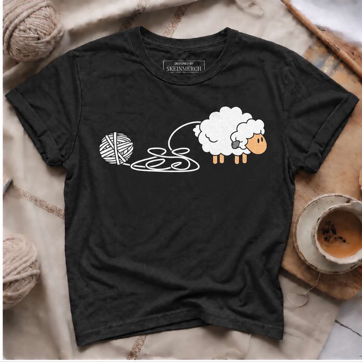 Knitting Crocheting Sheep Knitter Yarn Needle T-Shirt