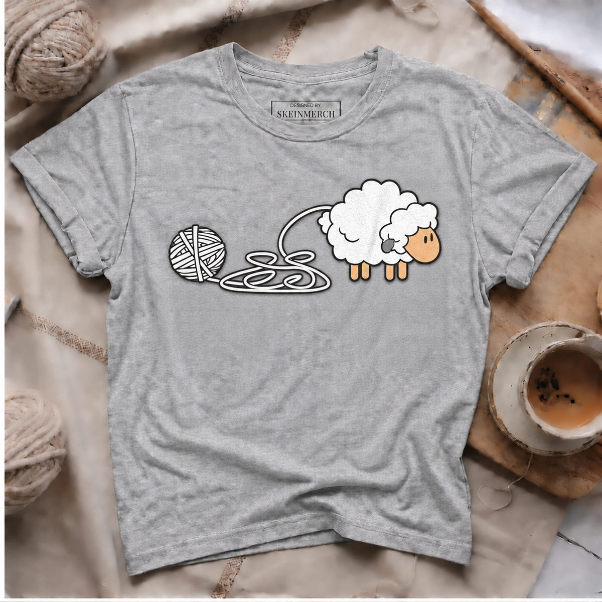 Knitting Crocheting Sheep Knitter Yarn Needle T-Shirt