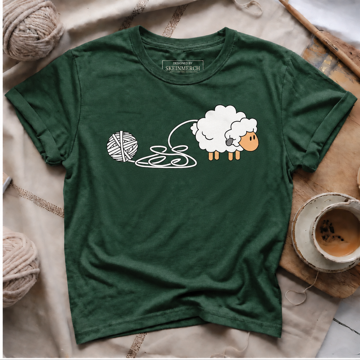 Knitting Crocheting Sheep Knitter Yarn Needle T-Shirt