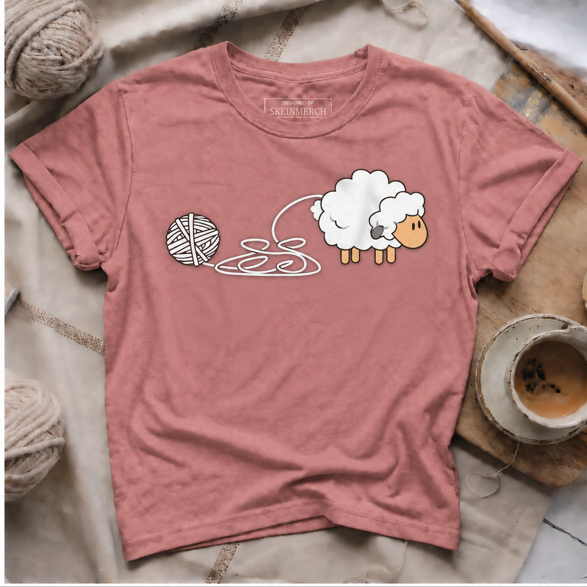 Knitting Crocheting Sheep Knitter Yarn Needle T-Shirt