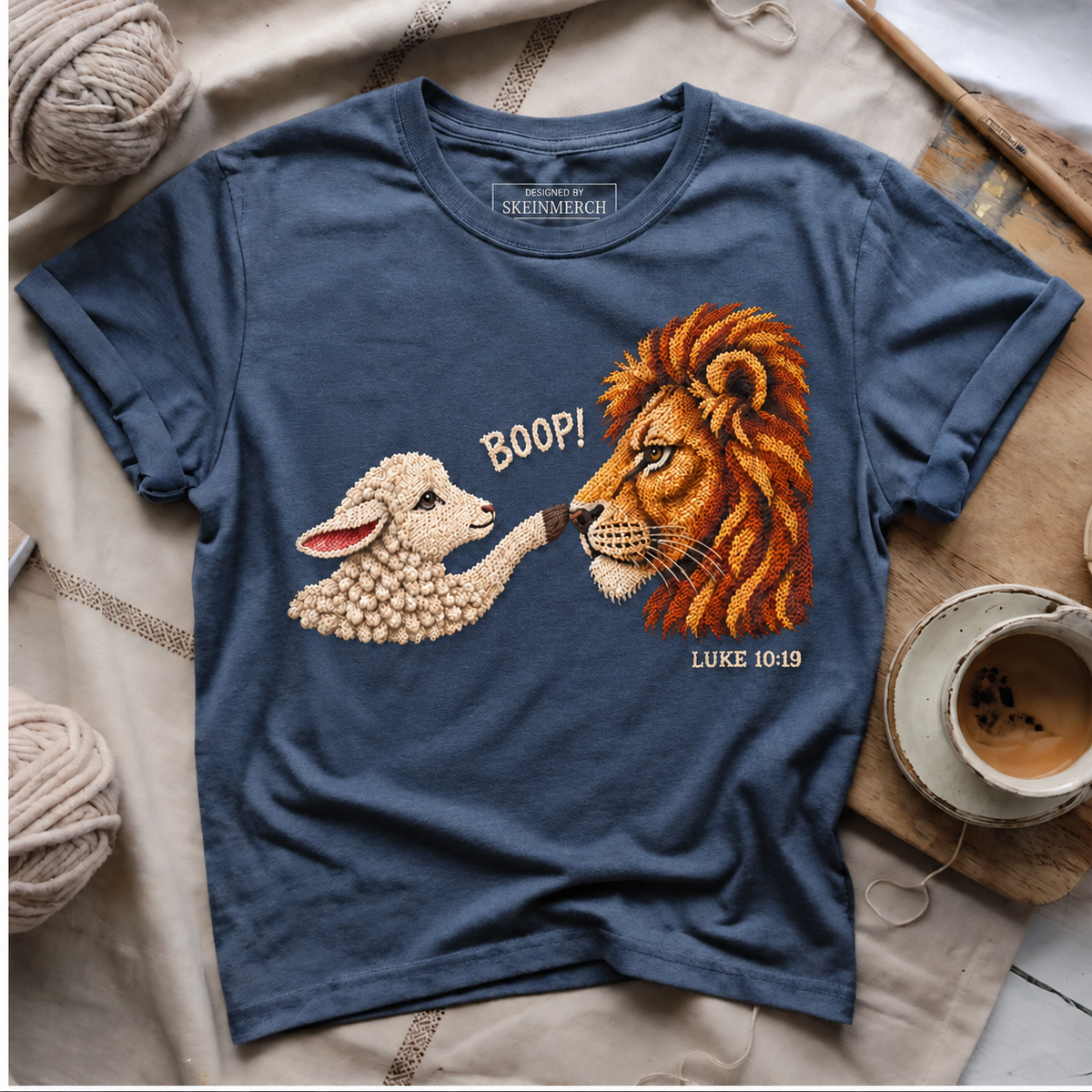 Boop Luke 10 19 Funny Lion and Lamb Boop Bible Verse T-Shirt