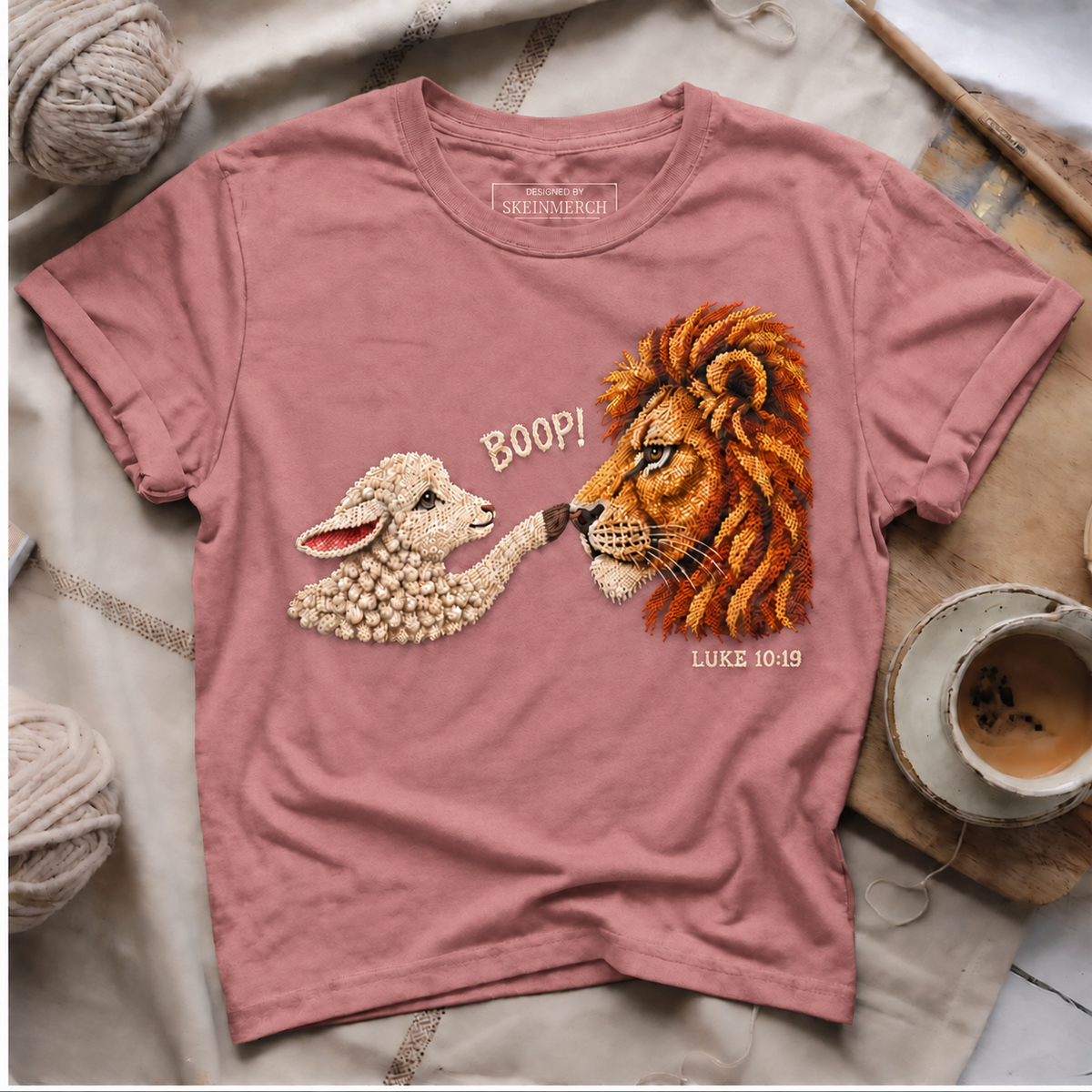 Boop Luke 10 19 Funny Lion and Lamb Boop Bible Verse T-Shirt
