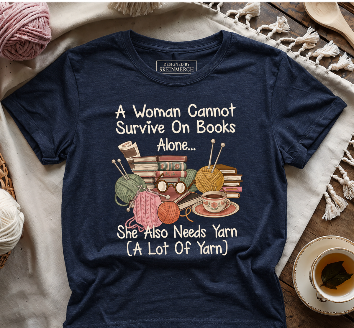 Books & Yarn Lover T-shirt