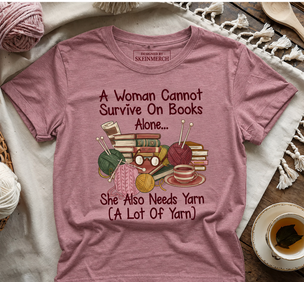 Books & Yarn Lover T-shirt