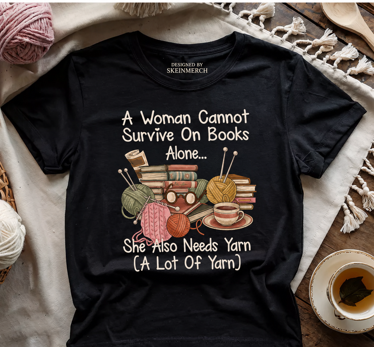 Books & Yarn Lover T-shirt