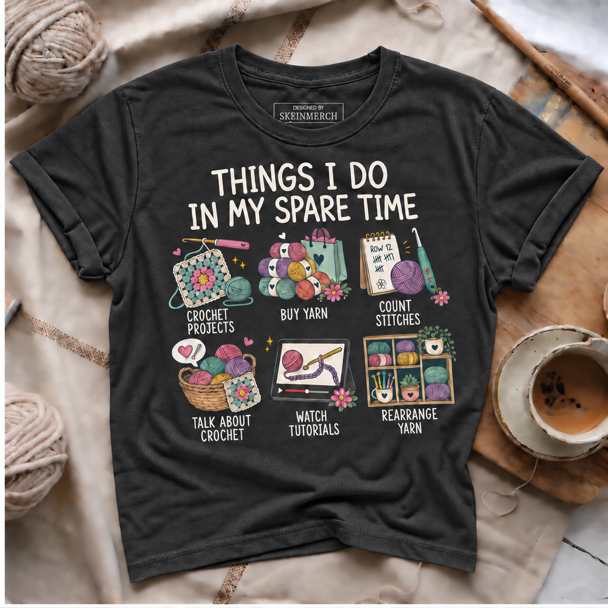 Things I Do In My Spare Time Yarn T-Shirt
