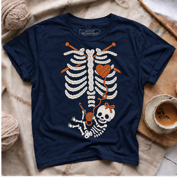 Skeleton Knitting Mom & Baby T-Shirt