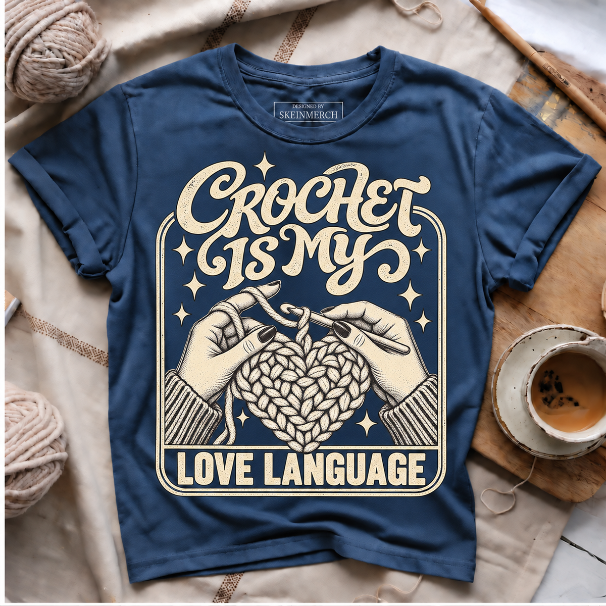 Crochet Is My Love Language T-shirt - Navy