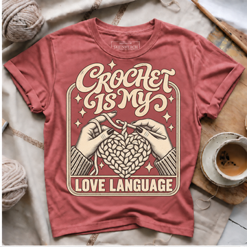 Crochet Is My Love Language T-shirt - Rose gold