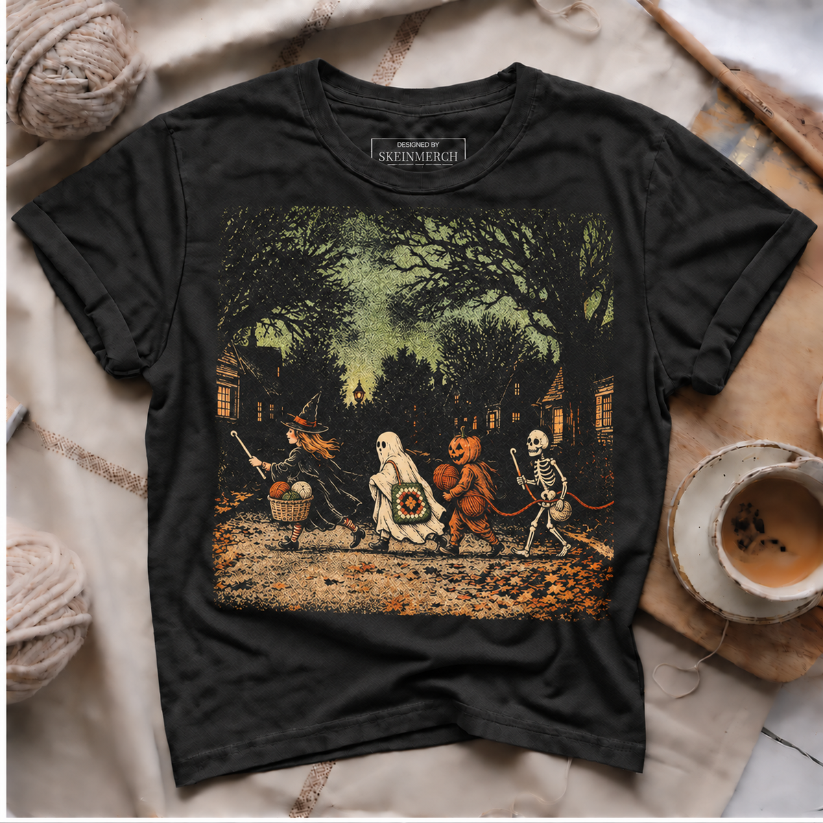 Halloween Crochet Parade T-Shirt - Black